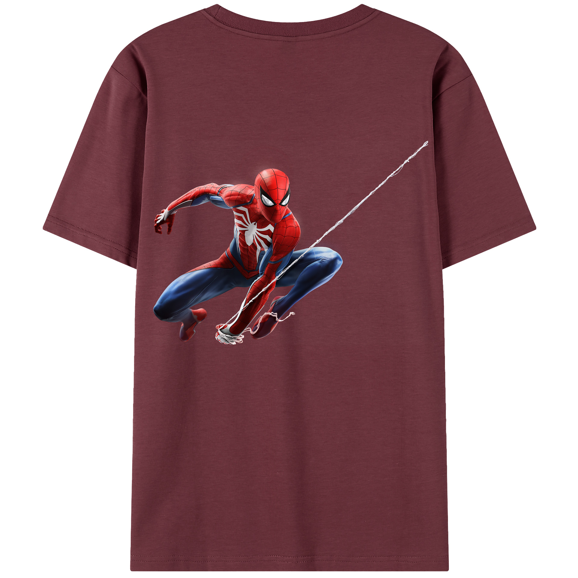 （画像用） Spider Man スパイダーマン 綿100％半袖Tシャツ（背面プリント）